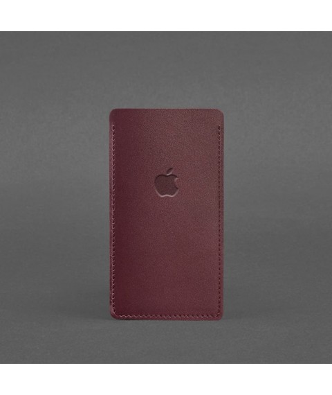 Кожаный чехол для iPhone 13 Бордовый