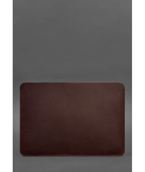 Шкіряний чохол для MacBook 14 дюйм Бордовий Crazy Horse