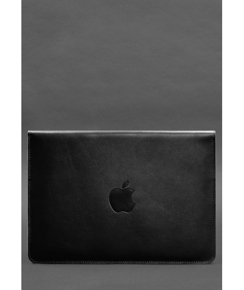 Кожаный чехол-конверт на магнитах для MacBook 15 дюйм Черный