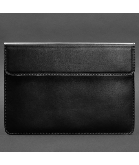 Шкіряний чохол-конверт на магнітах для MacBook 15-16 дюйм Чорний
