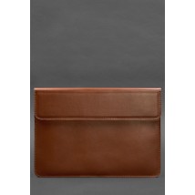 Шкіряний чохол-конверт на магнітах для ноутбука Універсальний Світло-коричневий