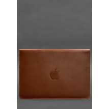 Leather envelope case with magnets for MacBook 15-16 inch Light brown