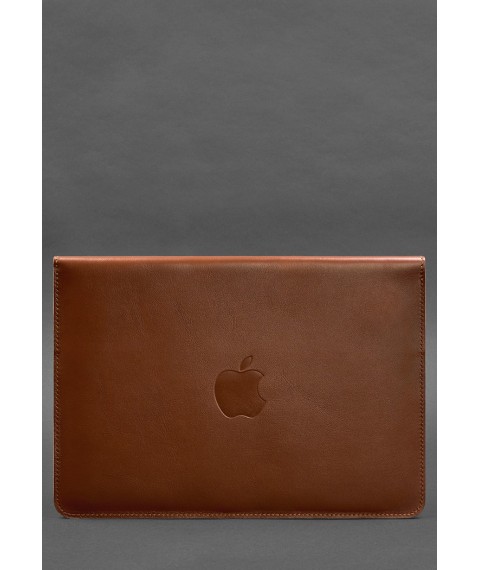 Leather envelope case with magnets for MacBook 15-16 inch Light brown