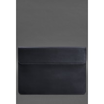 Шкіряний чохол-конверт на магнітах для MacBook 15 дюйм Синій Crazy Horse