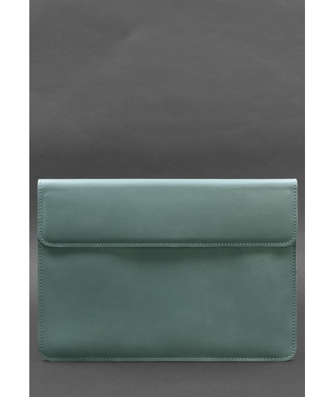 Leather envelope case with magnets for MacBook 15 inch Turquoise