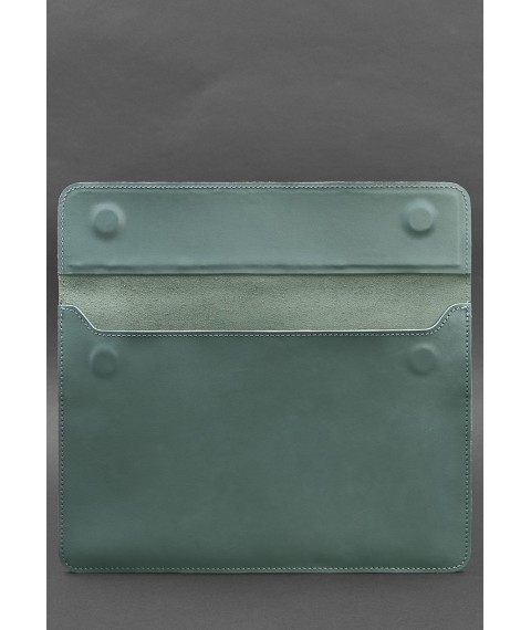 Leather envelope case with magnets for MacBook 15 inch Turquoise