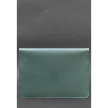 Шкіряний чохол-конверт на магнітах для MacBook 15 дюйм Бірюзовий