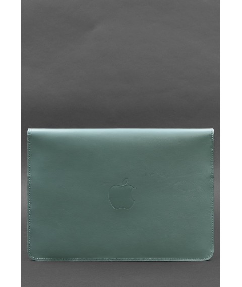 Шкіряний чохол-конверт на магнітах для MacBook 15 дюйм Бірюзовий