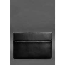 Шкіряний чохол-конверт на магнітах для MacBook 14 Чорний