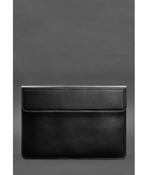 Кожаный чехол-конверт на магнитах для MacBook 13 Черный