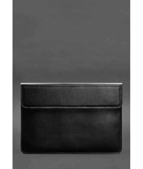 Leather Magnetic Sleeve Case for MacBook 13 Black