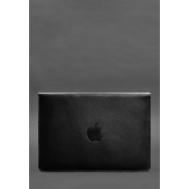 Шкіряний чохол-конверт на магнітах для MacBook 14 Чорний