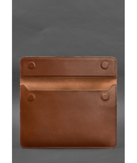 Шкіряний чохол-конверт на магнітах для MacBook 13 Світло-коричневий