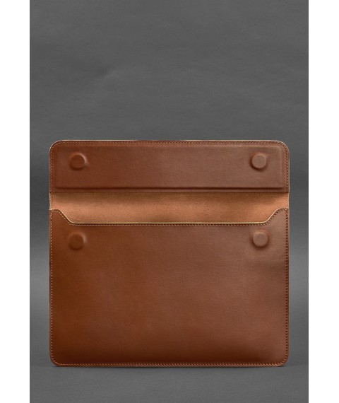 Leather Magnetic Envelope Case for MacBook 14 Light Brown