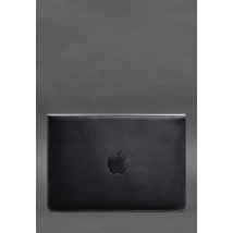 Кожаный чехол-конверт на магнитах для MacBook 14 Темно-синий
