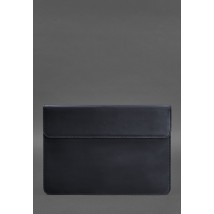 Кожаный чехол-конверт на магнитах для MacBook 14 Синий Crazy Horse