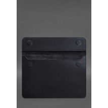 Шкіряний чохол-конверт на магнітах для MacBook 14 Синій Crazy Horse