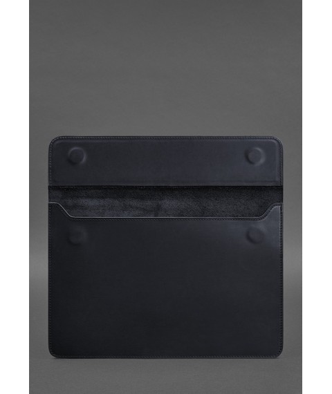 Кожаный чехол-конверт на магнитах для MacBook 14 Синий Crazy Horse