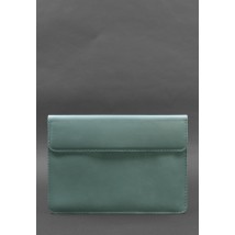 Шкіряний чохол-конверт на магнітах для MacBook 13 Бірюзовий