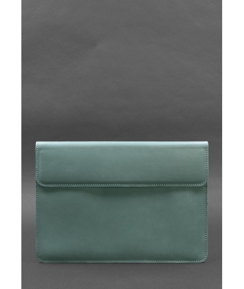 Leather Magnetic Envelope Case for MacBook 14 Turquoise