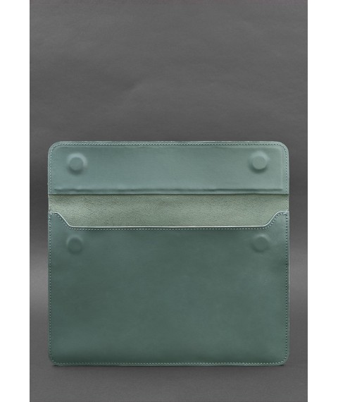 Leather Magnetic Envelope Case for MacBook 14 Turquoise
