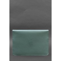 Шкіряний чохол-конверт на магнітах для MacBook 13 Бірюзовий