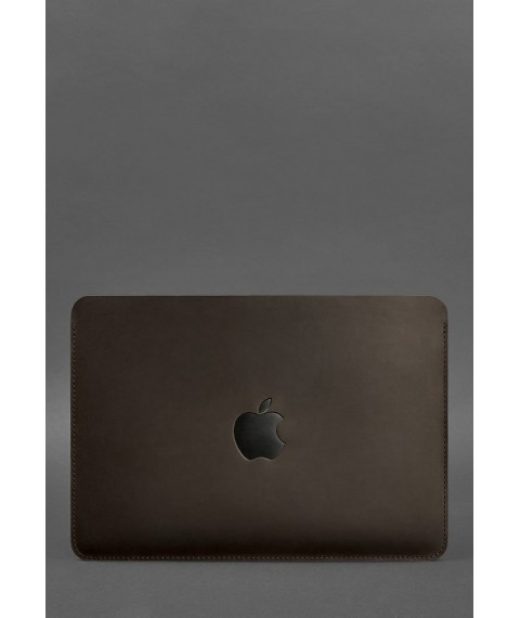 Leather case for MacBook 13 inch Dark brown Crazy Horse