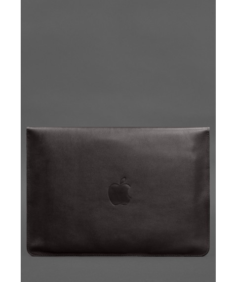 Шкіряний чохол-конверт на магнітах для MacBook 15 дюйм Темно-коричневий краст