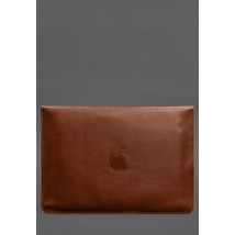 Leather envelope case with magnets for MacBook 15 inch Light brown