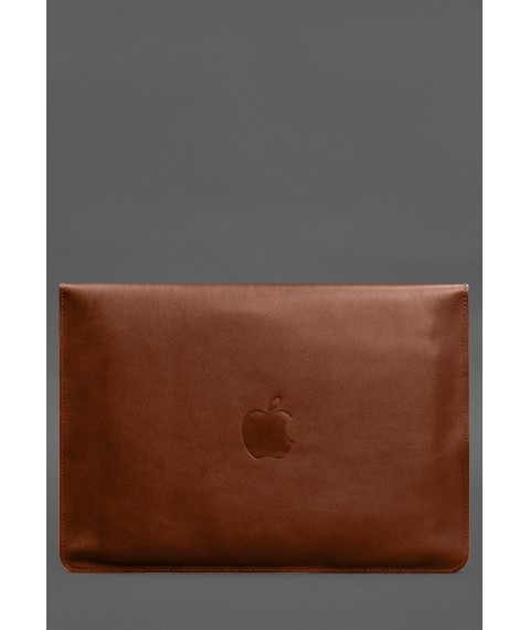 Шкіряний чохол-конверт на магнітах для MacBook 15 дюйм Світло-коричневий