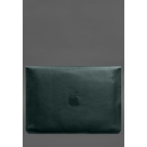 Шкіряний чохол-конверт на магнітах для MacBook Pro 15 (2023) Зелений