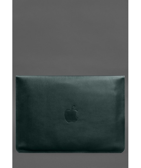 Шкіряний чохол-конверт на магнітах для MacBook Pro 15 (2023) Зелений