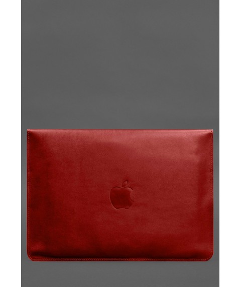 Leather envelope case with magnets for MacBook 15 inch Red