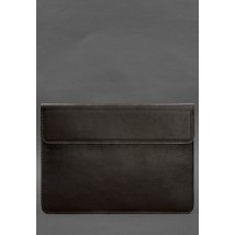 Кожаный чехол-конверт на магнитах для MacBook 15-16 дюйм Темно-коричневый