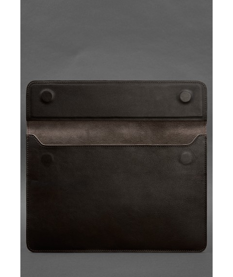 Leather envelope case with magnets for MacBook 15 inch Dark brown crust