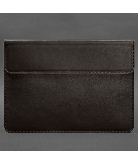 Leather envelope case with magnets for MacBook 15 inch Dark brown crust