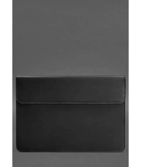 Leather envelope case with magnets for MacBook 15 inch Black Crazy Horse