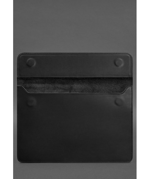 Leather envelope case with magnets for MacBook 15 inch Black Crazy Horse