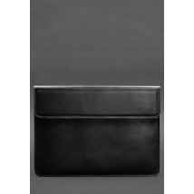 Шкіряний чохол-конверт на магнітах для MacBook 15-16 дюйм Чорний