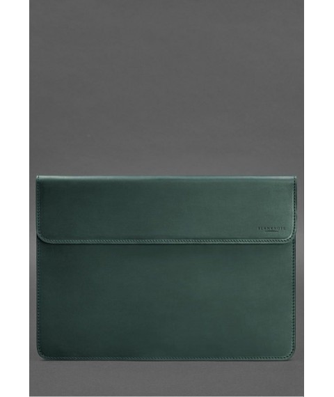 Шкіряний чохол-конверт на магнітах для MacBook 15-16 дюйм Зелений Crazy Horse