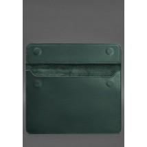 Leather envelope case with magnets for laptop Universal Green Crazy Horse