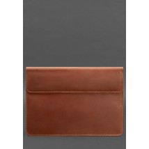 Кожаный чехол-конверт на магнитах для MacBook 15-16 дюйм Светло-коричневый Crazy Horse
