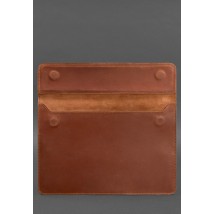 Шкіряний чохол-конверт на магнітах для ноутбука Універсальний Світло-коричневий Crazy Horse