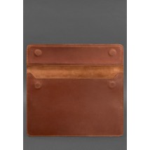 Leather Envelope Case with Magnets for Laptop Universal Light Brown Crazy Horse
