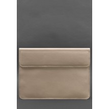 Кожаный чехол-конверт на магнитах для ноутбука Универсальный Светло-бежевый