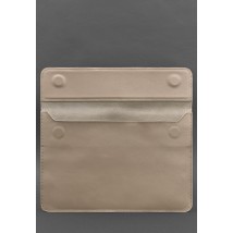 Кожаный чехол-конверт на магнитах для ноутбука Универсальный Светло-бежевый