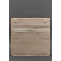 Leather envelope case with magnets for laptop Universal Light beige