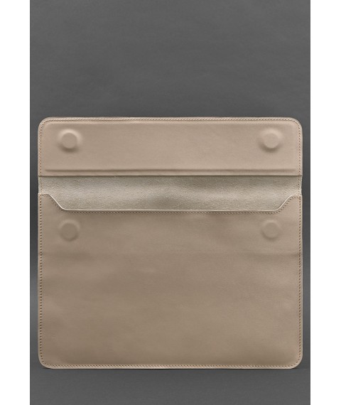 Шкіряний чохол-конверт на магнітах для MacBook 16 дюйм Світло-бежевий