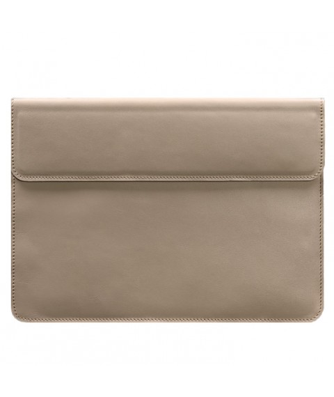 Кожаный чехол-конверт на магнитах для MacBook 16 дюйм Светло-бежевый
