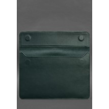 Кожаный чехол-конверт на магнитах для ноутбука Универсальный Зеленый